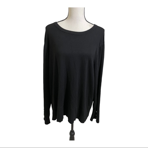 Investments womens rayon blend crew neck button on cuffs sweater top. 2X… - Picture 1 of 8